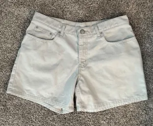 Vintage Polo Jeans Co Ralph Lauren Saturday Shorts Womens 10 White Denim Y2K thumbnail 1