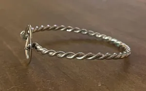 Silver Twisted Hook And Loop Bangle Bracelet thumbnail 3