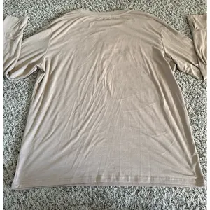 Trendy Queen Women's Oversized Tan‎ Thumb Hole Long Sleeve Tee Size Large thumbnail 7