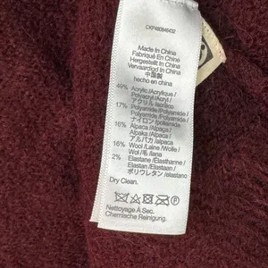 Madewell Alpaca Blend Fuzzy Sweater Women's Small Burgundy‎ Collared Pullover thumbnail 4
