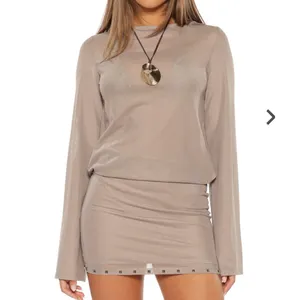 Beginning Boutique Mini Dress Obie Sheer Mesh Stud Hem Size US 2 in Brown Gray thumbnail 5