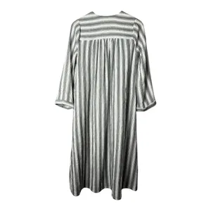Haven Well Within Midi Dress Womens XS Green Striped V-Neck Cotton Gauze Casual thumbnail 9