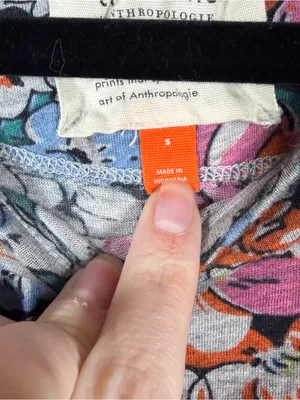 Anthropologie Conversations Floral Short Sleeve Modal Cotton Top thumbnail 4