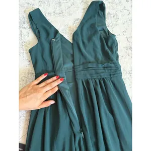 Lulus Thoughts of Hue Emerald Green Surplice Maxi Dress Size XS NWT Bridesmaid thumbnail 6