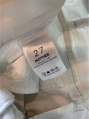 MOTHER The Hustler Ankle Fray Jeans In Tea and Biscuits White Wash Women’s sz 27 thumbnail 8