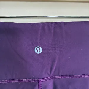 Lululemon purple full length leggings mesh panels women's size 10 athletic thumbnail 5
