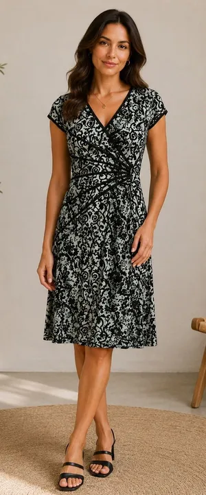 Connected Apparel Women's Dress Knee Length Elegant Office Work Cocktail Dress thumbnail 1