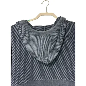 MGirls by Material Girls Blue Waffle Knit Hoodie Y2K Boho Grunge Size M Casual thumbnail 6