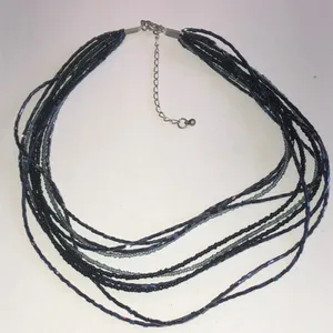 Elegant Rainbow Coated Black Beaded Boho Necklace thumbnail 1
