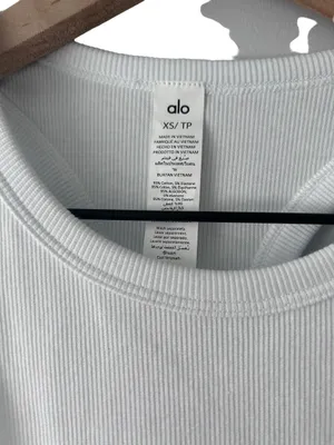 Alo Yoga white Ribbed Devoted Tank XS NWT thumbnail 7