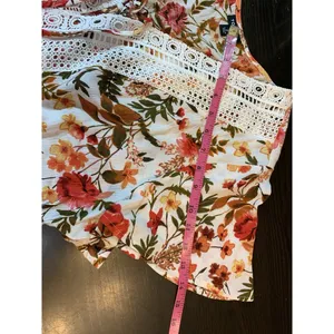 Torrid Cottagecore Babydoll Crochet Trim Top Women 2X Floral Lace Up Tassel Boho thumbnail 14