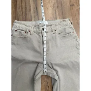 Abercrombie & Fitch The Baggy Low Rise Beige Jeans Women's 27/4R‎ thumbnail 9