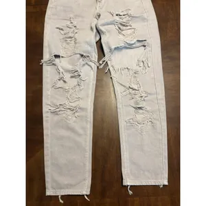 American Eagle Outfitters Distressed Ripped Gray Jeans Size 4 Regular Mom Jeans thumbnail 2