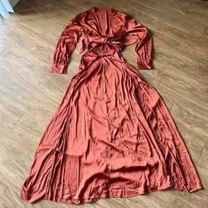 Elegant Rust Maxi Dress Orange thumbnail 1