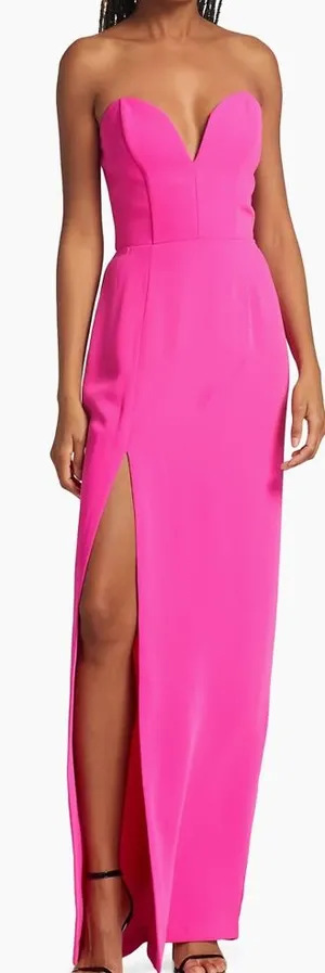 Amanda Uprichard Cherri Crepe Plunging Sweetheart Gown thumbnail 1