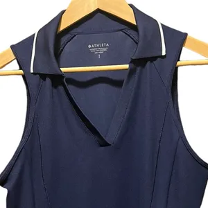 Athleta Every Day Polo Ultra=Lightweight Tank Top‎ Size Small Navy Blue thumbnail 3