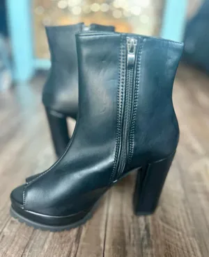 Heeled Peep Toe Booties Black Size 6.5 thumbnail 1