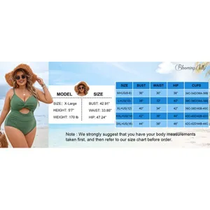 Blooming Jelly BLACK Plus Size Bathing Suit Tummy Control Cut Out Swimsuit 3XL thumbnail 8