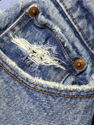 Abercrombie & Fitch Blue Distressed Denim Cutoff Shorts thumbnail 5