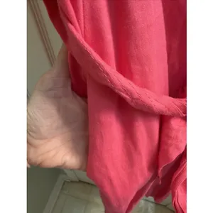 Antonio‎ Melani Linen Jumpsuit Romper Sz 6 Pink Cropped Pockets Belted Wide Leg thumbnail 6