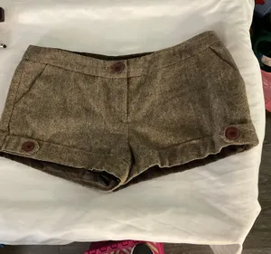 Vintage Women’s Brown Tweed Lined Shorts Spring No Size/Care Tag thumbnail 4