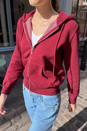 Brandy Melville Zip-Up Cropped Hoodie thumbnail 1