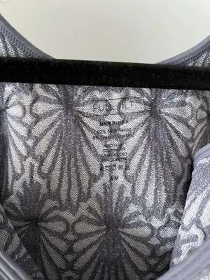 Full Tilt Blue gray floral tank crop top thumbnail 3