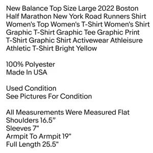 New Balance Top Size Large 2022 Boston Half Marathon New York Road Runners Shirt Women's Top thumbnail 2