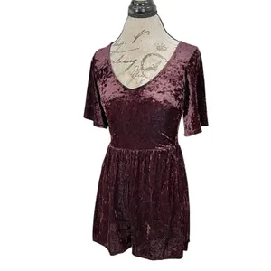 American Eagle Romper Small Velvet Y2k 90's Festival Gothic Punk Rock Whimsigoth thumbnail 3