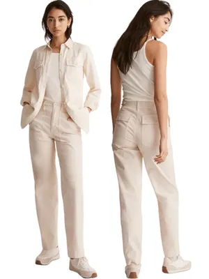 Madewell The Perfect Vintage Wide-Leg Pant: Utility Edition Women's 29 Linen Tan thumbnail 2