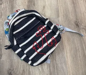 Vera Bradley‎ Straw Mini Backpack Anchors Aweigh Beachy Nautical Zip thumbnail 1