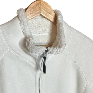 GREEN TEA Fleece Jacket with Sherpa Faux Fur Lining Cream Size XL thumbnail 2