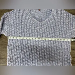 Anthropologie Pilcro Christian Periwinkle Lavender V-Neck Cropped Sweater - M‎ thumbnail 5