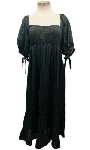 Free People Lets Be Friends Midi Black Dress Size Medium thumbnail 2