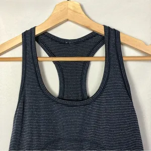 Lululemon Run‎ Swiftly Tech Fitted Tank Top Heathered Cadet Blue Striped 8 thumbnail 5