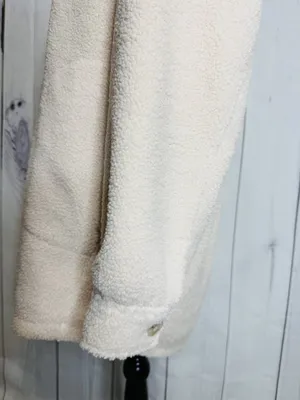 Spanx Luxe High Pile Fleece Shirt Jacket Cream Sz XL Collared Shacket Button Up thumbnail 6