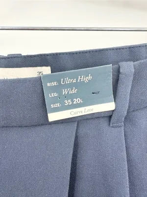 Abercrombie & Fitch NWT Women's Wide Leg Ultra High Rise Blue‎ Pants Size 20L thumbnail 2