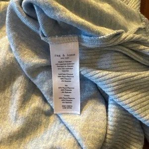 Rag & Bone Light Blue Heathered V-Neck Ribbed Long Sleeve Top Small thumbnail 5