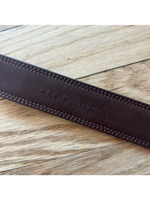 Brown Synthetic Leather Belt with Silver Buckle thumbnail 4