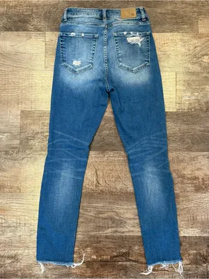 BKE Billie Slim Fit High Rise Ankle Skinny Medium Wash Distressed Jeans 26 thumbnail 4