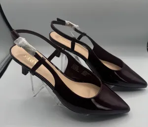 Apt 9 Keerah Wine Size 8.5 M Shoes Patent Leather Strappy Pointed Toe 2.5" Heel thumbnail 1