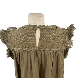 Boden Broderie Detail Midi Dress Eyelet Cotton Olive Green Size US 8P‎ Petites thumbnail 11