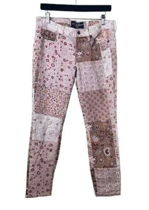 LUCKY BRAND Patchwork Pink Denim Charlie Skinny Style Jeans Pants Size 8 / 29 thumbnail 1