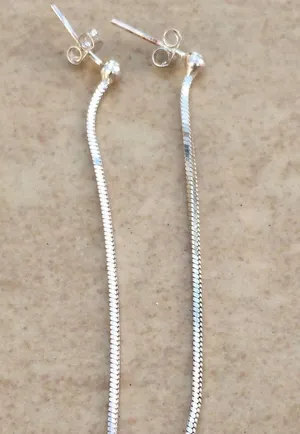 Sterling Silver 925 Two Tone Heart Long Chain Drop thumbnail 2
