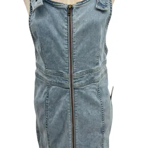 Free People Modern Femme Denim Jumper Dress Zip Front Overall Mini Size‎ 10 NWT thumbnail 6