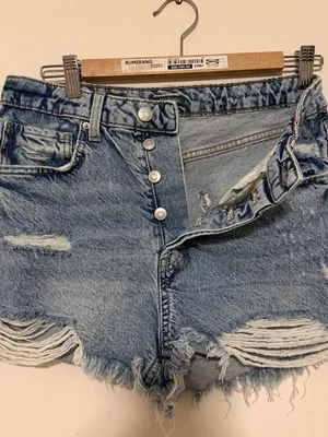 Wild Fable Distressed High-Rise Denim Shorts thumbnail 3