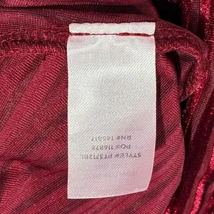 Lulus Bodysuit Velvet Burnout Bustier Whimsigoth Witchy Romantic Burgundy Small thumbnail 5