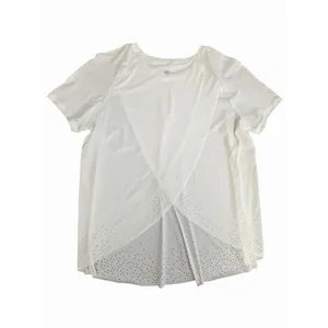 Lululemon Quick Pace Short Sleeve Shirt Women's 6 Crossover Lycra White #JJJ11-3 thumbnail 3