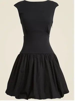 J. Crew Black Sleeveless Bubble-Hem Mini Dress thumbnail 2