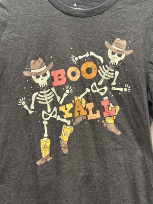 NWOT Boutique Western "Boo Y'all" Dancing Skeleton Tee - Small thumbnail 4